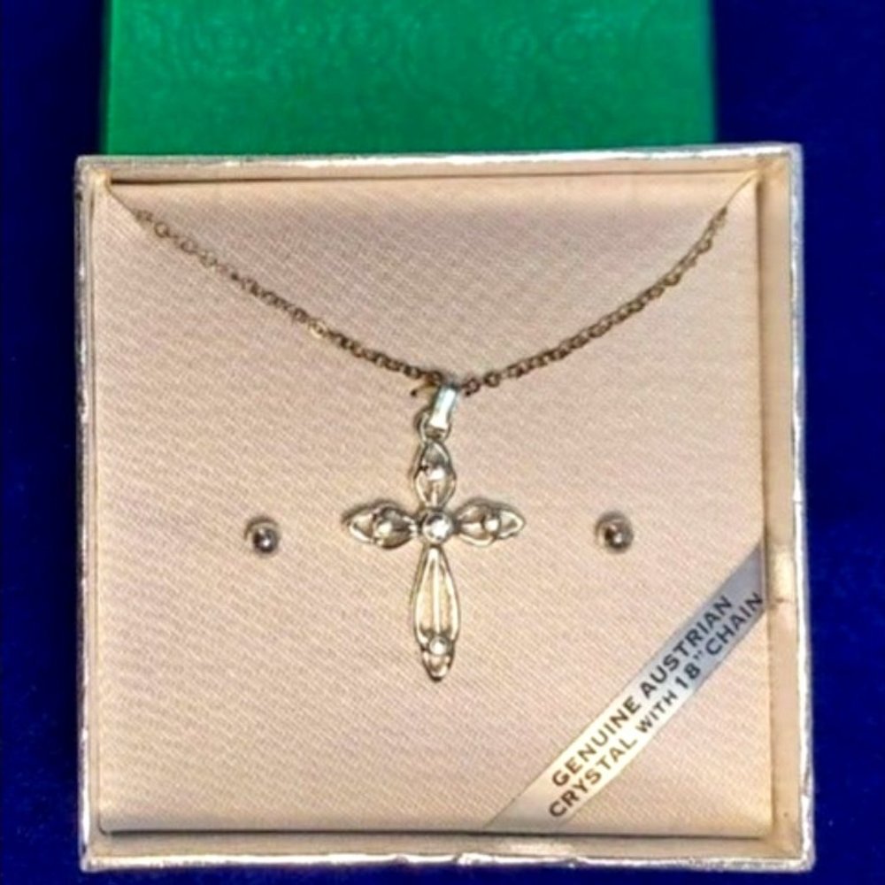 Cross Necklace & earring set